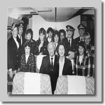 David & Eve with the crew of his last BCal flight